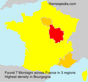 Surname Montagni in France