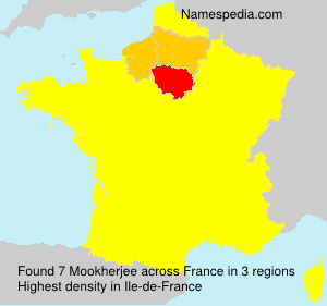 Surname Mookherjee in France