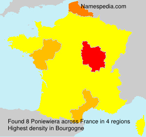 Surname Poniewiera in France