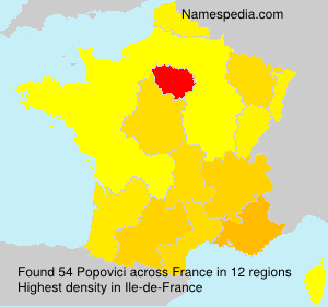 Surname Popovici in France