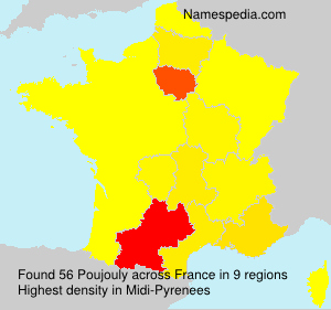 Surname Poujouly in France