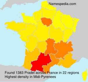 Surname Pradel in France