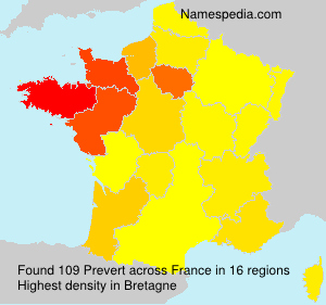 Surname Prevert in France