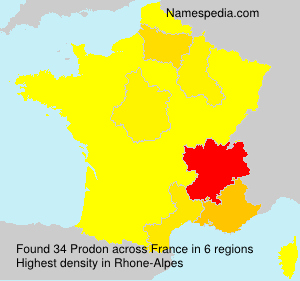 Surname Prodon in France