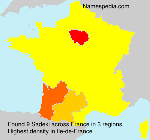 Surname Sadeki in France