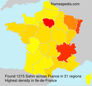 Surname Sahin in France