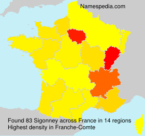 Surname Sigonney in France