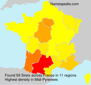 Surname Sireix in France