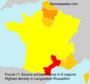 Surname Sorano in France