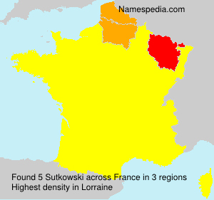 Surname Sutkowski in France