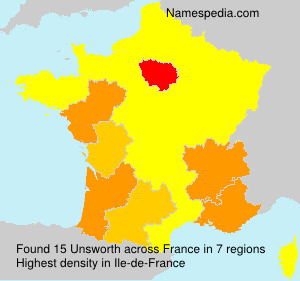 Surname Unsworth in France
