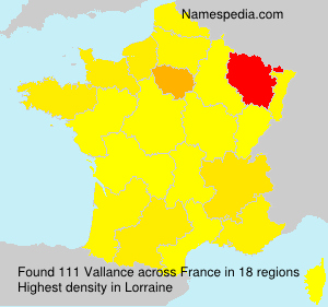 Surname Vallance in France