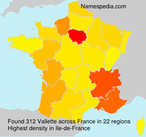 Surname Vallette in France