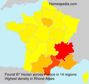 Surname Vezian in France