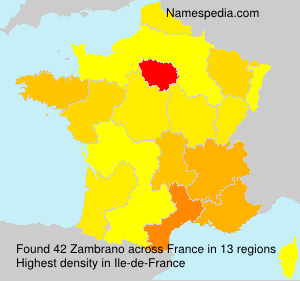 Surname Zambrano in France