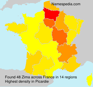 Surname Zima in France