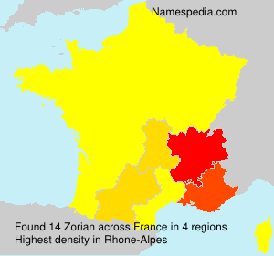 Surname Zorian in France