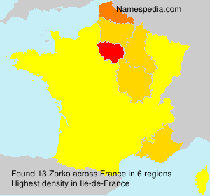 Surname Zorko in France