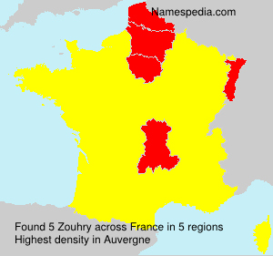 Surname Zouhry in France