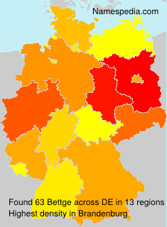 Surname Bettge in Germany