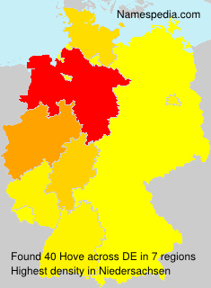 Surname Hove in Germany
