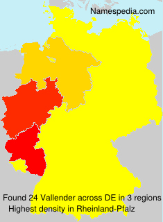 Surname Vallender in Germany