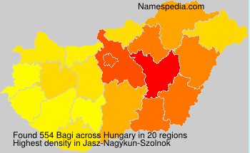 Surname Bagi in Hungary