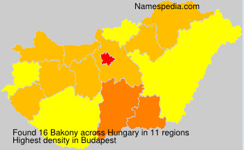 Surname Bakony in Hungary