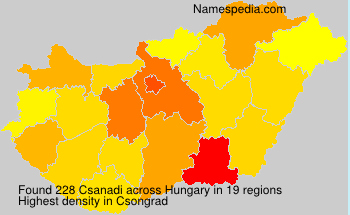 Surname Csanadi in Hungary