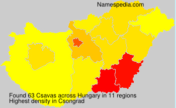 Surname Csavas in Hungary