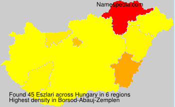 Surname Eszlari in Hungary