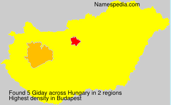 Surname Giday in Hungary