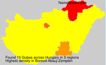 Surname Gubas in Hungary