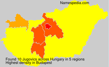 Surname Jugovics in Hungary