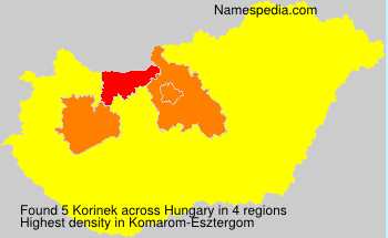 Surname Korinek in Hungary