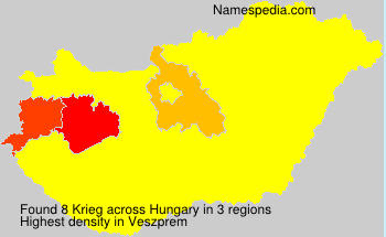 Surname Krieg in Hungary