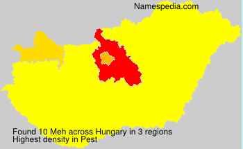 Surname Meh in Hungary