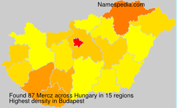 Surname Mercz in Hungary