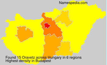 Surname Oravetz in Hungary