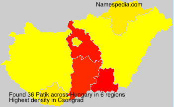 Surname Patik in Hungary
