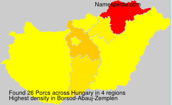 Surname Porcs in Hungary