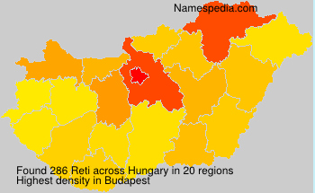 Surname Reti in Hungary