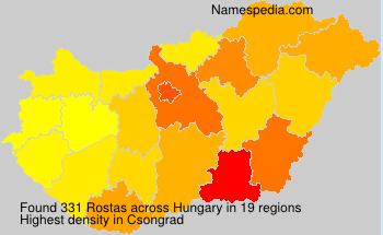 Surname Rostas in Hungary