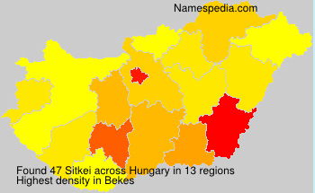 Surname Sitkei in Hungary