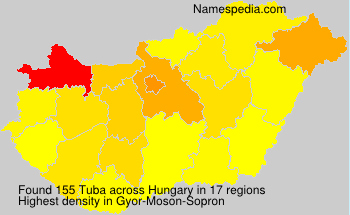 Surname Tuba in Hungary