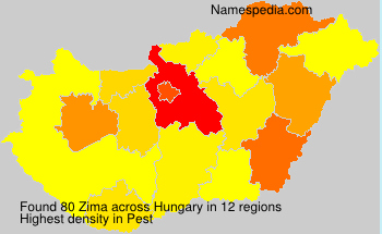 Surname Zima in Hungary