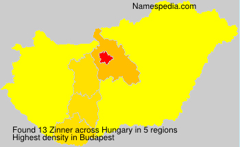 Surname Zinner in Hungary
