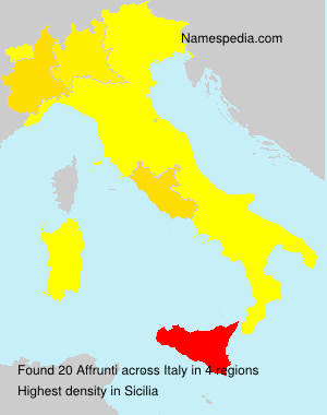 Surname Affrunti in Italy
