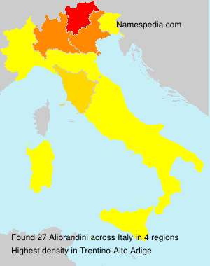 Surname Aliprandini in Italy