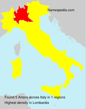Surname Artaris in Italy
